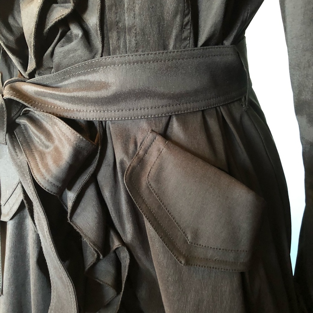 Dons Collection Ruffled Black Taffeta Coat - M - Picture 8 of 8